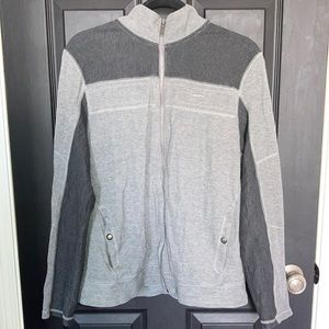 Calvin Klein Gray Zip Up Cotton Sweater